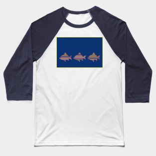 Three Stripy Rainbow Fish Baseball T-Shirt